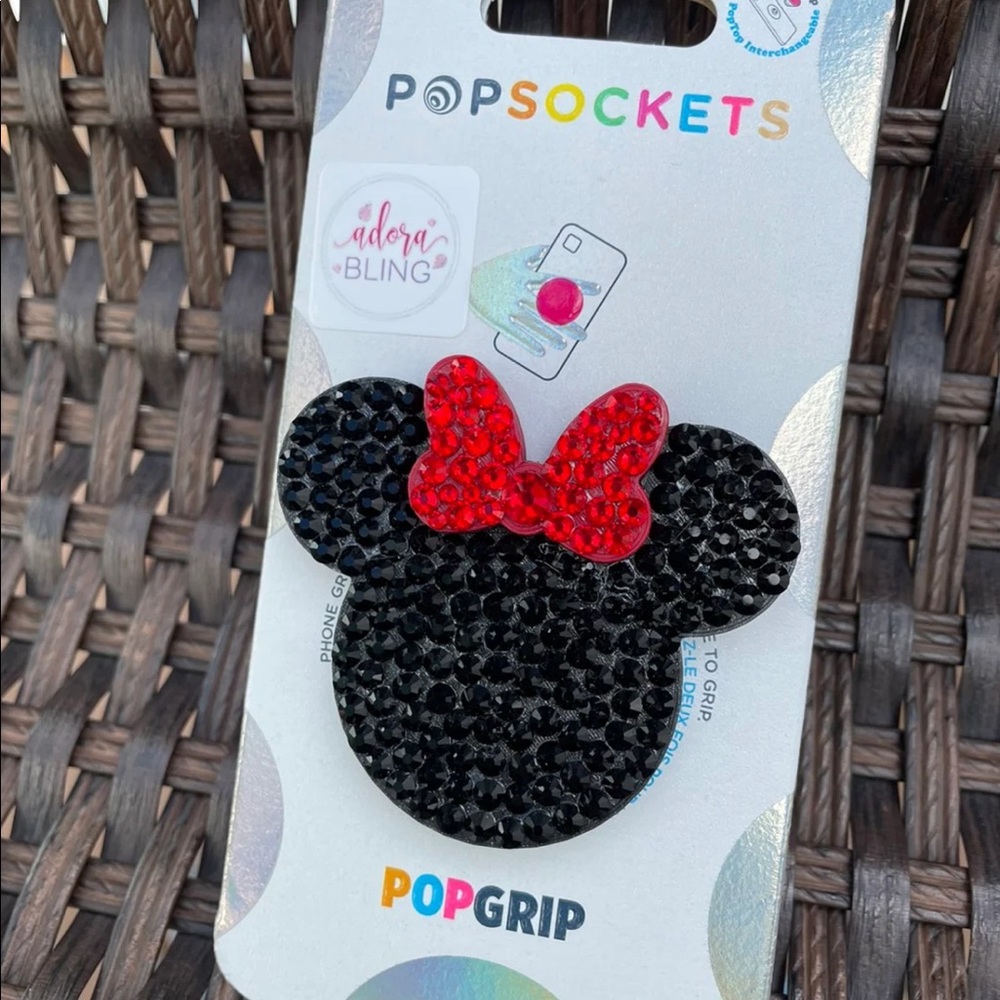 Disney Inspired Mouse Bow Rhinestone Bling PopSocket